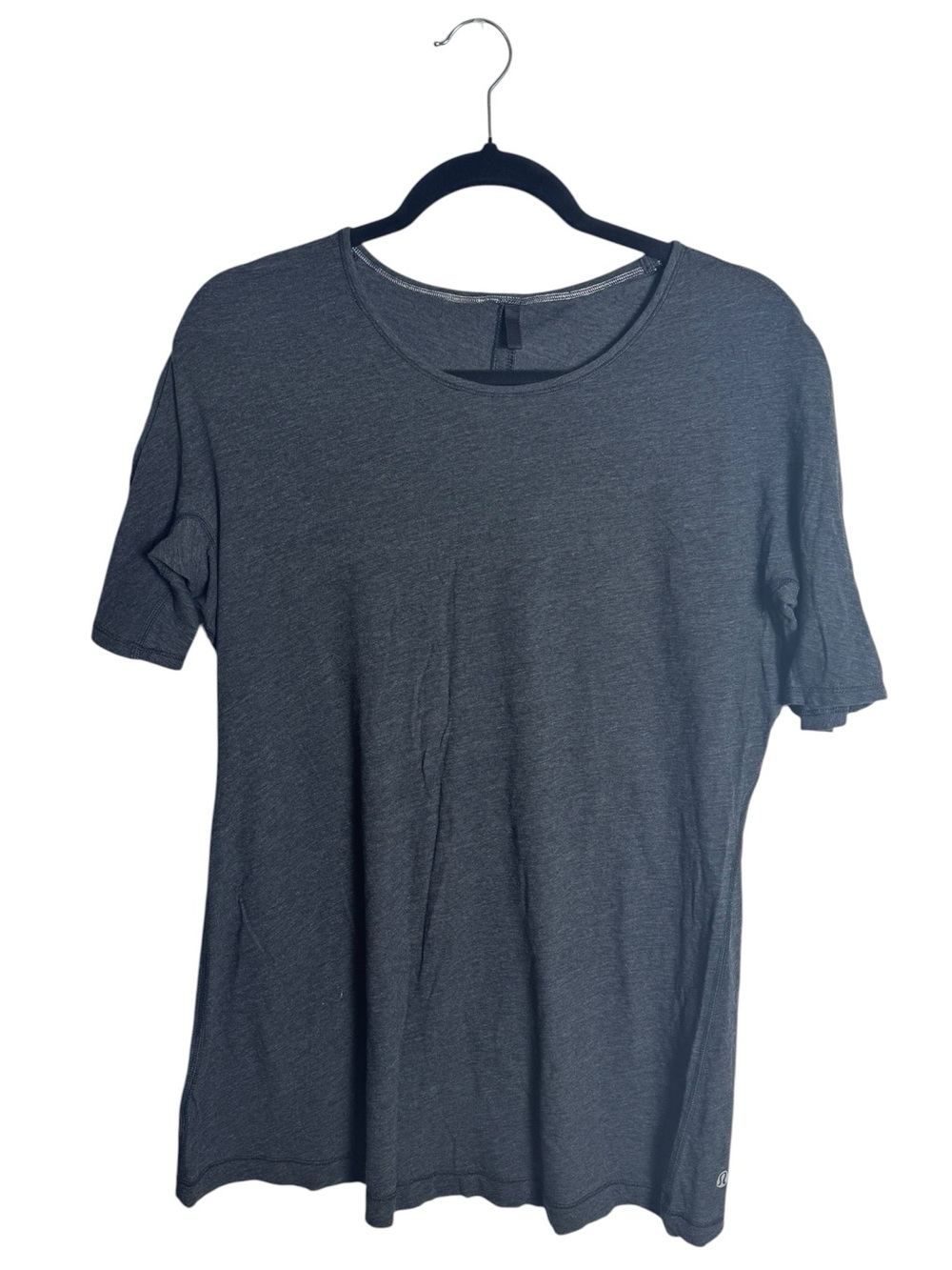 Lululemon Om Tee Heathered Black Gray Short Sleeve Scoop Neck T-Shirt